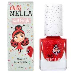 Miss Nella Croco Dazzle abziehbarer Nagellack speziell für Kinder, rot Glitzer, Peel-Off-Formel, ungiftig, wasserbasiert und geruchsneutral von MISS NELLA