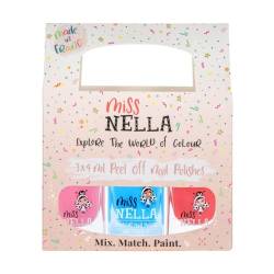 Miss Nella Girl Power Nagellack, abziehbar, geruchsfrei, auf Wasserbasis und sicher für Kinder, Rosa, Blau und Dunkelrosa, 3 Stück von MISS NELLA