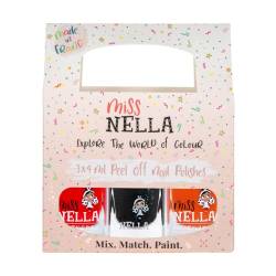 Miss Nella Halloween Special Nagellack 3er Set: Surprise party schwarz, Poppy fields orange & Class clown rot, abziehbarer Nagellack für Kinder, Peel-Off-Formel, wasserbasiert und geruchsneutral von MISS NELLA