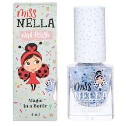 Miss Nella Midnight Magic abziehbarer Nagellack speziell für Kinder, blau Glitzer, Peel-Off-Formel, ungiftig, wasserbasiert und geruchsneutral von MISS NELLA