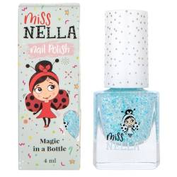 Miss Nella Once Upon A Time abziehbarer Nagellack speziell für Kinder, rosa Glitzer, Peel-Off-Formel, ungiftig, wasserbasiert und geruchsneutral von MISS NELLA