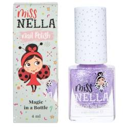 Miss Nella Sparkly Zebra abziehbarer Nagellack speziell für Kinder, lila Glitzer, Peel-Off-Formel, ungiftig, wasserbasiert und geruchsneutral von MISS NELLA