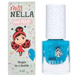 Miss Nella UNDER THE SEA abziehbarer Nagellack speziell für Kinder, Blau Glitzer, Peel-Off-Formel, ungiftig, wasserbasiert und geruchsneutral von MISS NELLA