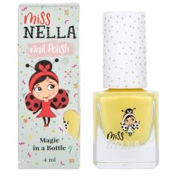 Miss Nella neue Sommerkollektion BANANA SPLIT- Spezieller Gelb Nagellack mit Glitzer für Kinder, Peel-Off-Formel, wasserbasiert und geruchsneutral von MISS NELLA