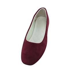 MISSMAO Damenschuhe Ballerinas Klassische Ballerinas Flache Schuhe Schnüren Klassische Ballerinas Komfort und Stil,Weinrot,EU 40 von MISSMAO