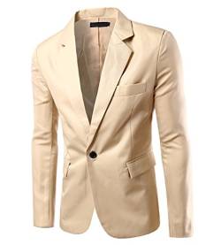 MISSMAO Herren Casual Beiläufiger EIN Knopf Stilvoller Anzug Jacken Mantel Blazer ab Geschäft Anzugjacken Khaki XS von MISSMAO