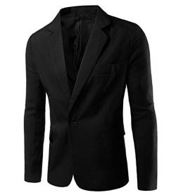 MISSMAO Herren Casual Beiläufiger EIN Knopf Stilvoller Anzug Jacken Mantel Blazer ab Geschäft Anzugjacken Schwarz XS von MISSMAO