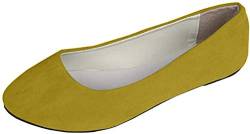 Stiefel Damen Flachschuhe Einzel Schuhe Frauen Sandalen Casual Halbschuhe Comfort Sohle Freizeitschuh Wildleder,Aprikosengelb,EU 42 von MISSMAO