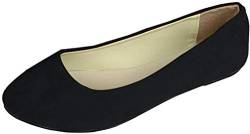 Stiefel Damen Flachschuhe Einzel Schuhe Frauen Sandalen Casual Halbschuhe Comfort Sohle Freizeitschuh Wildleder,Schwarz,EU 40 von MISSMAO