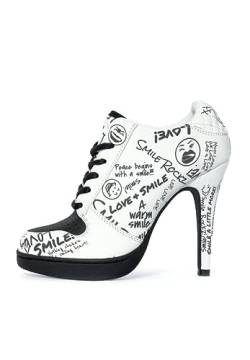 MISSY ROCKZ SMILE'Z White/Black, Größe:EU 36 / UK 4 / US 6, Absatz:10.5 cm von MISSY ROCKZ