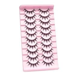 10 Paar Natürliche Falsche Wimpern Manga Wimpern 3D Faux Nerzwimpern Weiche Geflügelte Natürliche Realistische Wimpernverlängerung 3D Nerzwimpern von MISUVRSE