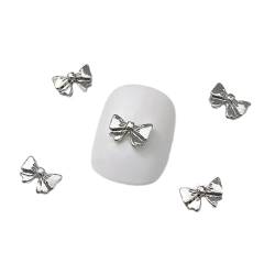 10 Stück Schmetterlings Nagel 3D Legierung Schmetterlings Nagel Silberne Schmetterlings Nagel Strasssteine ​​für Acrylnägel Nagel Maniküre Zubehör Maniküre Zubehör von MISUVRSE