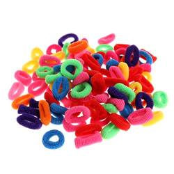 100 Stück Baby Mädchen Bunte Kleine Elastische Haarbänder Kinder Pferdeschwanzhalter Kinder Stirnband Gummiband Kinder Kinder Mädchen Haarseil Pferdeschwanz Elastisch Stretch Haargummi Bandhalter von MISUVRSE