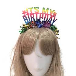 It's Birthday Lametta-Stirnband, Festival, Haarreif, Party, Aufführungen, Kopfschmuck, Halloween-Party, Kostüm, Requisite, Unisex, Glitzer-Haarband, Mädchen, Frau, Glitzer-Haarband für Kinder, von MISUVRSE