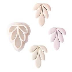 MISUVRSE Blütenblatt-Ton-Ohrring-Ausstechformen-Set, geometrische Blumenformen, geeignet für die Herstellung von Ohrringen, Mehrzweck-Tonform, Stanzwerkzeug von MISUVRSE