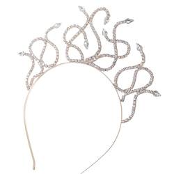 MISUVRSE Goldene Schlange Schlange Kopfbedeckung Stirnband Gothic Party Kostüm Haarschmuck Haarreif Kristall Schlange Schlange Stirnband Schlange von MISUVRSE