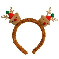 MISUVRSE Weihnachten Plüsch Stirnband Schneemann Haarreifen Stirnband Weihnachten Hirsch Stirnband Geschenkbox Stirnband Weihnachten Haarreifen Weihnachten Hirsch Stirnbänder für Frauen von MISUVRSE