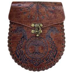 Mittelalterliche Leder Hüfttasche Vintage Handarbeit Gürteltasche Hüfttasche Leder Gürteltasche Mittelalterliche Tasche Nordische Geprägte Tasche Handgefertigte Ledertasche von MISUVRSE