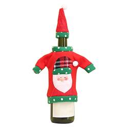 Pullover Weihnachten Weinflaschenüberzug Urlaub Weinflasche Pullover Abdeckung mit Hut Set für Party Neujahr Dekorationen Weihnachten Weinflaschenbeutel von MISUVRSE