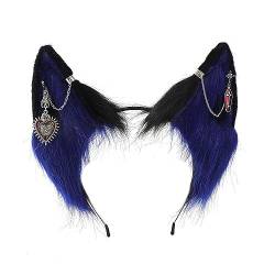 Quasten Kette Pelzige Ohr Hairhoop Für Frauen Plüsch Haarband LolitaStyle Kostüm Stirnband Party Requisiten Halloween Kopfschmuck Gothic Haarschmuck Haar Ornament Party Tanz Stirnband Plüsch von MISUVRSE