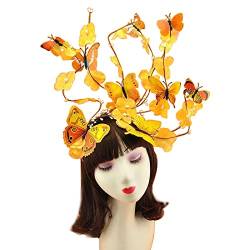 Schmetterlings Fascinator Monarchen Schmetterlings Stirnband Party Kopfbedeckung Halloween Kostüm Cosplay Zubehör Schmetterlings Stirnband Für Frauen Mädchen Geburtstag Hochzeit von MISUVRSE