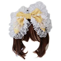 Viktorianisches Retro-Spitzen-Stirnband, süß, doppellagig, groß, für Dienstmädchen, Teeparty, Cosplay, Kopfschmuck, süßer, großer Haarreif von MISUVRSE