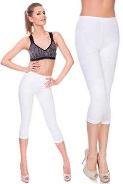 MITAAMI - Damen Leggings mit 3/4-Länge - auch in Übergrößen - Größe 36-56 - Weiß - 42 von MITAAMI