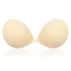 MITALOO Push-Up-BH, trägerlos, selbstklebend, unsichtbar, rückenfrei, Beige - Beige - A von MITALOO