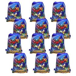 MIUNUO Sonic Turnbeutel für Kinder, Sonic Kordelzugbeutel, Sonic Drawstring Bag, Sonic Party Geschenktüten, Sonic Kordelzug Rucksack, Sonic Turnbeutel Süßigkeitentasche, Sonic für Party Supplies von MIUNUO