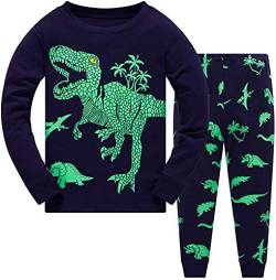 MIXIDON Jungen Schlafanzug Dinosaurier Pyjama Langarm Pyjama Set Kinder Baumwolle Winter Nachtwäsche, Pattern 6, 10-11 Jahre von MIXIDON
