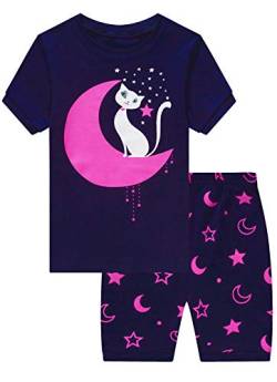 MIXIDON Kinder Schlafanzug Mädchen Baumwolle Pyjama Nachtwäsche 98 104 110 116 122 128 134 140 146 von MIXIDON