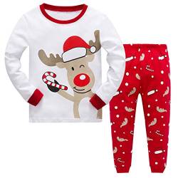MIXIDON Kinder Weihnachts Schlafanzug,Weihnachtsrentier 1,4 Jahre von MIXIDON