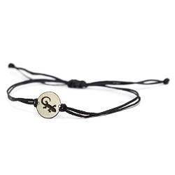 MIZZE Made for Luck Animal Charms auf Double Black String verstellbare Armband Männer Frauen - wasserdicht, Nicht allergische Schmuck (Eidechse) von MIZZE Made for Luck