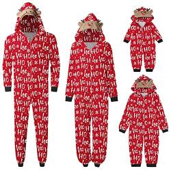 Familie Weihnachten Pyjamas Outfit Kuschel Schlafanzug Weihnachtspyjama Outfits Winter Hausanzug Nachthemd Langarm Strampler Jumper Schlafanzug Zweiteilige Lang Hausanzug Eltern Kind Pyjamas Set-412 von MJGkhiy