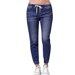 Jeans Damen Herbst Highwaist Schlaghosen Ohne Knopf Jeanshosen Boyfriend Skinny Bell Bottom Jeans Basic Hosen aus Denim Schnitt Straight Jeans Hose Herbst Loose Fit Freizeithose von MJGkhiy