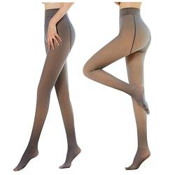 MJIQING Strumpfhosen Damen Winter, Thermo Gefütterte Strumpfhose Damen Leggings Warme Fleece Transparente Thermostrumpfhose für Damen Thermal Tights Winterstrumpfhose von MJIQING