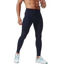 MJISG Herren Hosen Slim Fit Stretch Hoher Bund Fitness Hose Herren Gym Einfarbige Herren Jogginghose Tragbar Für Fitness Sport LäSsig Bequem Trainingshose Eng Herren Laufhose Outdoorhose (Navy L) von MJISG