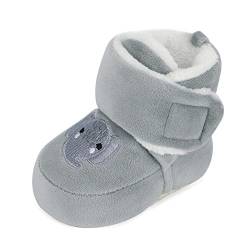 MK MATT KEELY Baby Jungen Mädchen Cartoon Anti-Rutsch Weiche Sohle Dicke Hausschuhe Booties,Grau,6-12 Monate von MK MATT KEELY