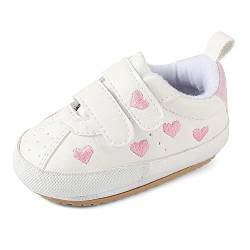 MK MATT KEELY Baby Jungen Mädchen Lauflernschuhe PU Leader Krabbelschuhe mit Weich Gummi Anti-Rutsch Sohle 0-6 Monate,Pink von MK MATT KEELY