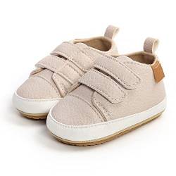 MK MATT KEELY Baby Mädchen Jungen Lauflernschuhe PU Leder Leichte Schuhe mit Weiche Sohle 12-18 Monate,Khaki von MK MATT KEELY