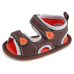 MK MATT KEELY Baby Sandalen Mädchen Jungen Sommer Krabbelschuhe Lauflernschuhe mit Gummi Anti-Rutsch Sohlen,Orange,12-18Monate von MK MATT KEELY