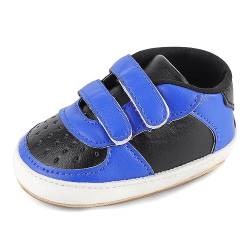 MK MATT KEELY Baby Schuhe Jungen PU Leder 1 Jahr Lauflernschuhe Krabbelschuhe Sneaker mit Weiche Anti-Rutsch Sohle,Blau,12-18 Monate von MK MATT KEELY
