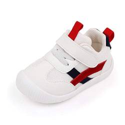 MK MATT KEELY Baby Schuhe Lauflernschuhe Mädchen Jungen Atmungsaktiv Leader Krabbelschuhe für 0-4 Jahre mit Sohle rutschfeste,Rot,EU 21 von MK MATT KEELY