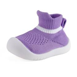 MK MATT KEELY Baby Sockenschuhe Mädchen Lauflernschuhe 6-36 Monate Kleinkind Stricken Krabbelschuhe mit rutschfeste Gummisohle,Violet,2-3 Jahre von MK MATT KEELY