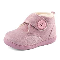 MK MATT KEELY Baby Winter Lauflernschuhe Junge Mädchen Warme rutschfeste Schuhe mit Klettband,Pink,24/25 EU(Etikettengröße 16) von MK MATT KEELY