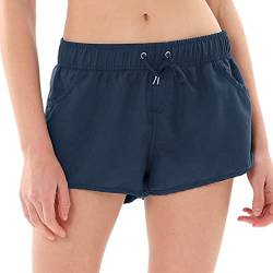 MK MATT KEELY Badehose Damen Sommerliche Badeshorts Schnell Trocknendes Strand Hosen mit Kordelzug und Taschen,Blau,38-40(M) von MK MATT KEELY