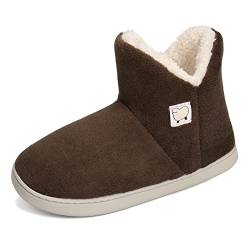 MK MATT KEELY Frauen Slipper Stiefel Männer Kunstpelz Futter Bootie Hausschuhe Kinder Warme Winter Familie Passenden Schuhe, Braun, 43/44 EU (Herstellergröße: 44/45) von MK MATT KEELY