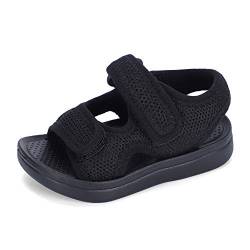 MK MATT KEELY Unisex-Kinder Sommer Sandalen Mädchen Jungen Einfarbig rutschfest Lauflernschuhe Schuhe für Trekking Outdoor Strand,29 EU,Schwarz von MK MATT KEELY