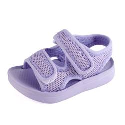 MK MATT KEELY Unisex-Kinder sommer Sandalen Mädchen Jungen Einfarbig Rutschfest Lauflernschuhe Schuhe für Trekking Outdoor Strand,24 EU,Lila von MK MATT KEELY