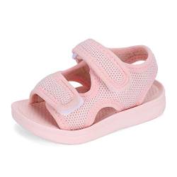 MK MATT KEELY Unisex-Kinder sommer Sandalen Mädchen Jungen Einfarbig Rutschfest Lauflernschuhe Schuhe für Trekking Outdoor Strand,24 EU,Rosa von MK MATT KEELY